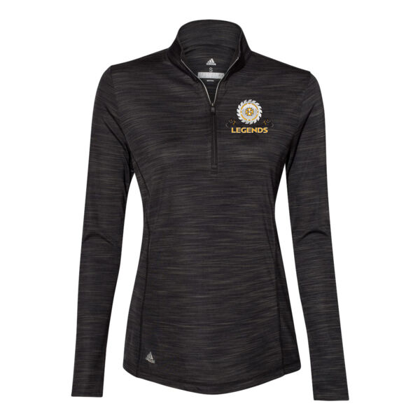 Adidas Women's Lightweight Melange 1/4 Zip Pullover - Printed Logo Thumbnail