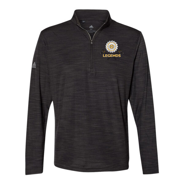 Adidas Lightweight Melange Quarter Zip Pullover - Printed Logo Thumbnail